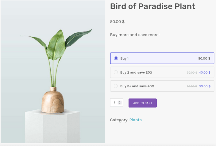 quantity-based bulk discount for WooCommerce