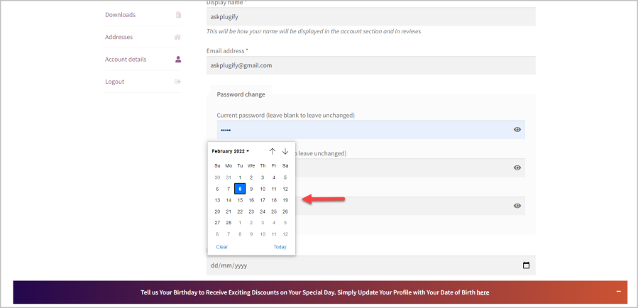 WooCommerce birthday discounts plugin