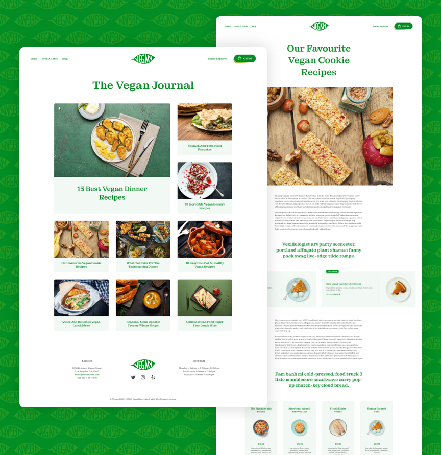 Vegan Food Shop - Blog Layout