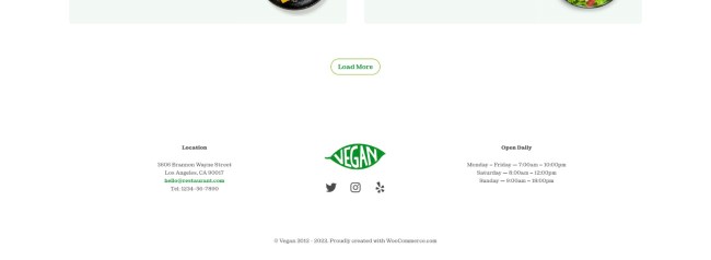 Vegan Food Shop - Footer