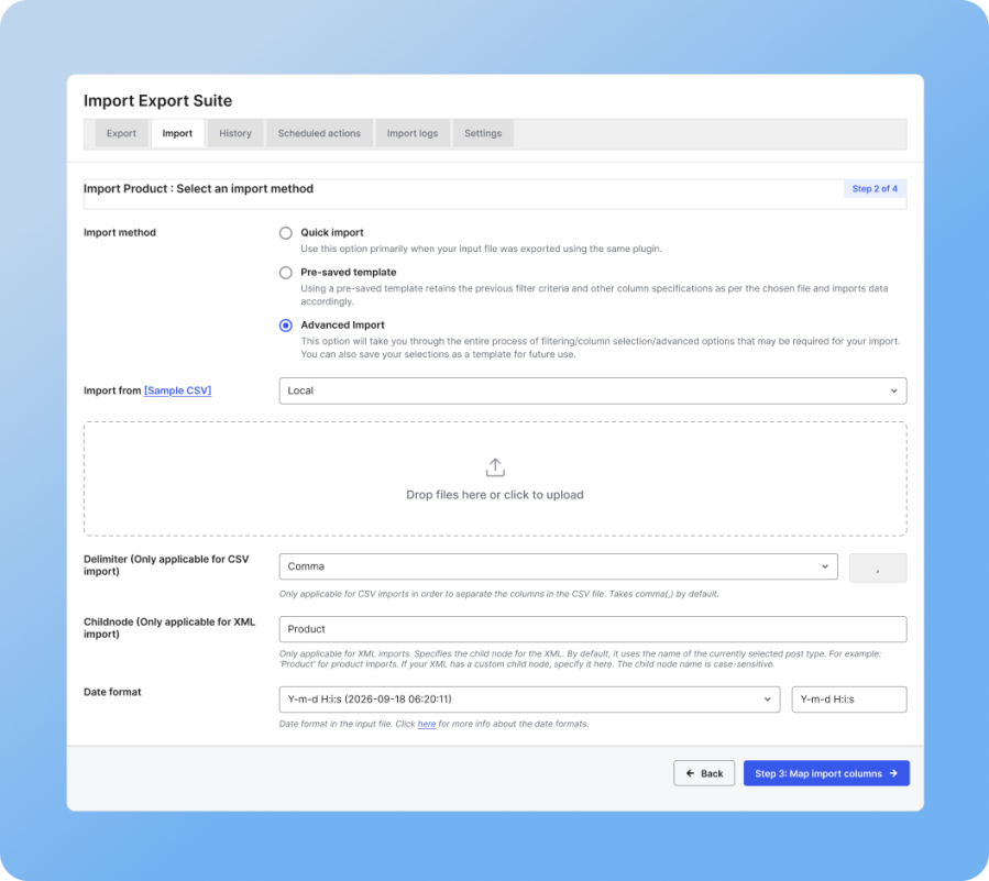 Multiple Methods for WooCommerce Import Export