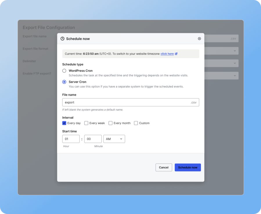 Schedule Automated Import Exports Using FTP/SFTP