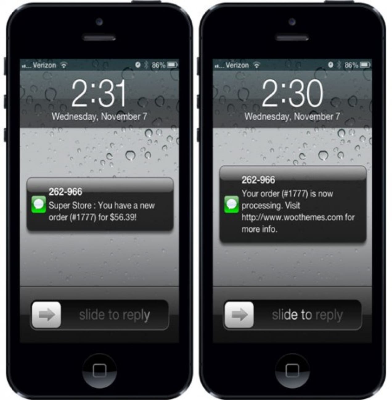 Twilio texts on a phone