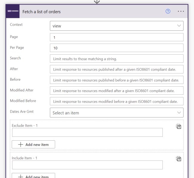 Power Automate: Each action allows full configuration