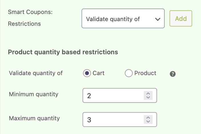 Quantity restriction for coupons