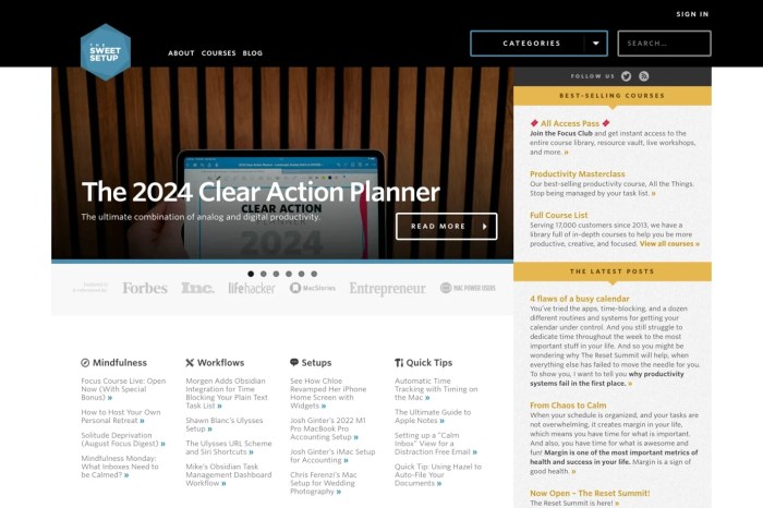 Screenshot of The Sweet Setup