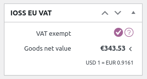 IOSS EU VAT for WooCommerce - Order metabox view