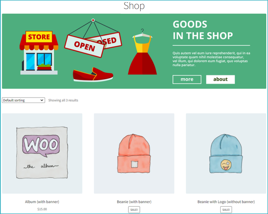 woocommerce banners