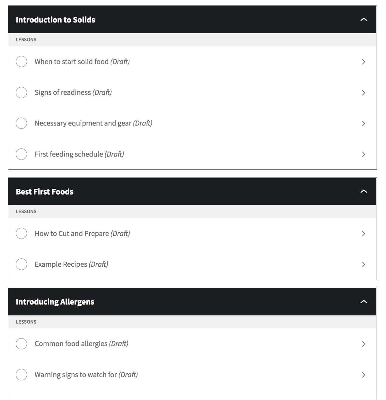 modules set up with Sensei