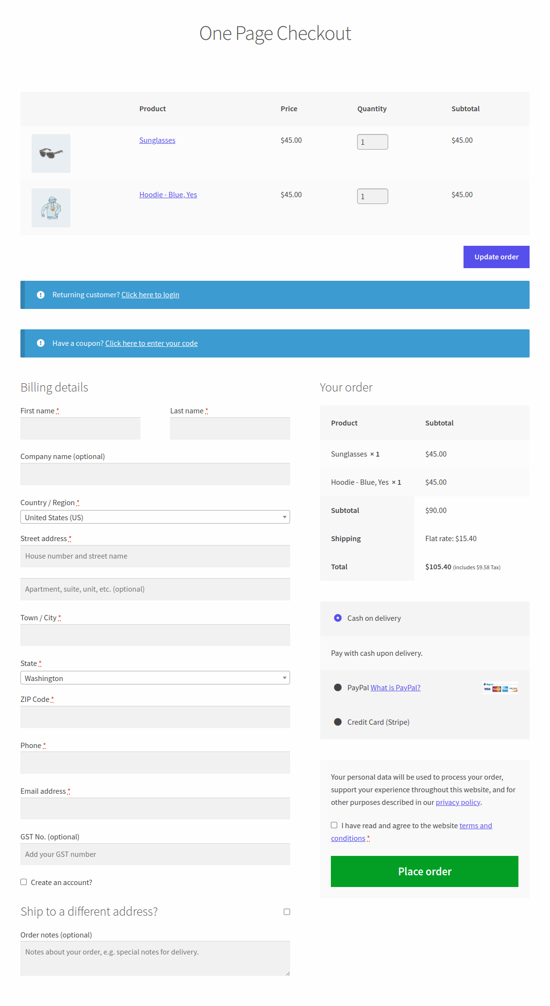 How to Enable One Page Checkout Documentation - WooCommerce