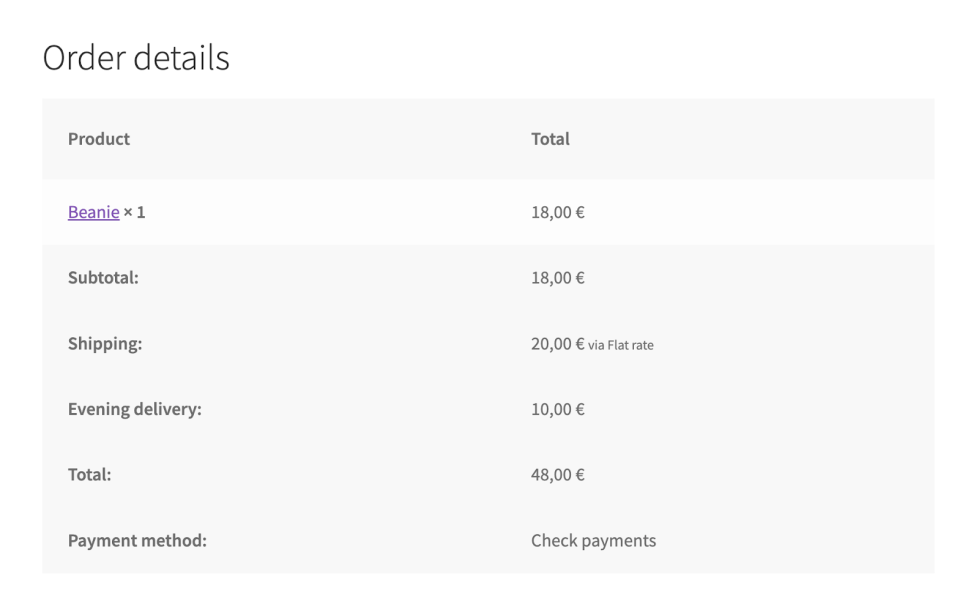 Order Delivery for WooCommerce delivery fee applied to the order during checkout