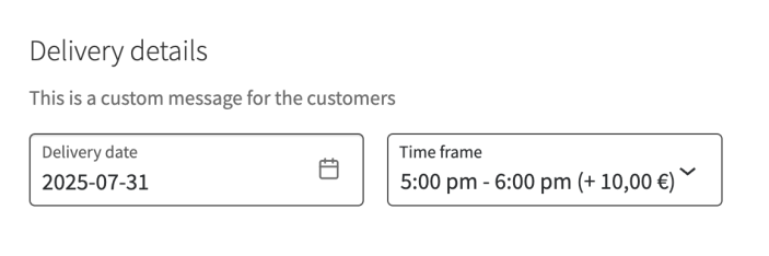 Order delivery for WooCommerce Selecting a time frame with a delivery fee