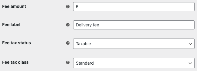 Order Delivery for WooCommerce delivery fee settings