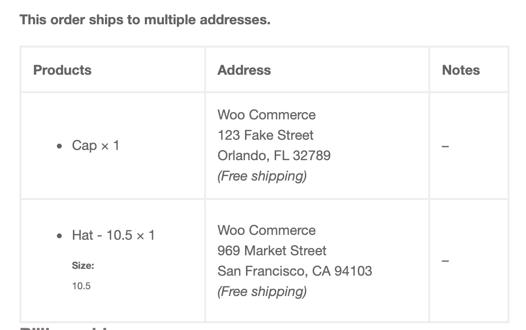 Shipping Multiple Addresses