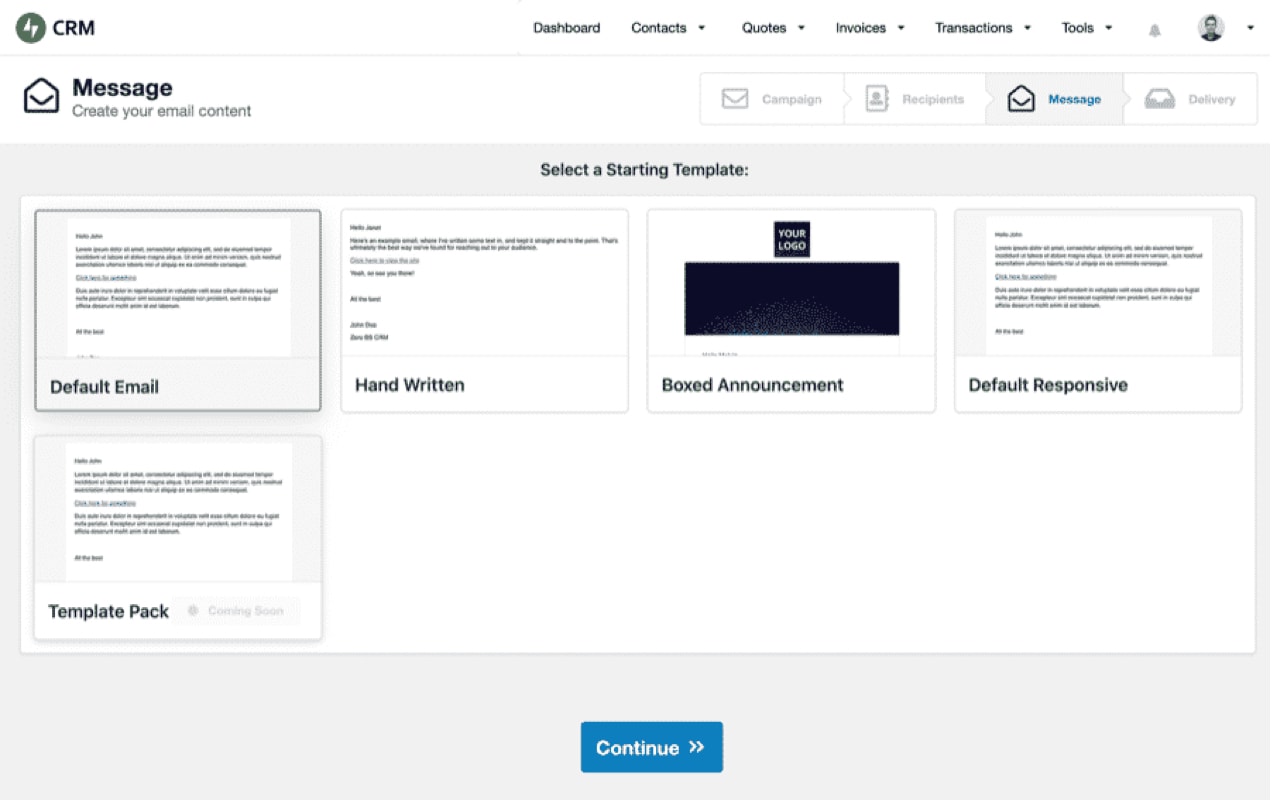 creating an email in Jetpack CRM