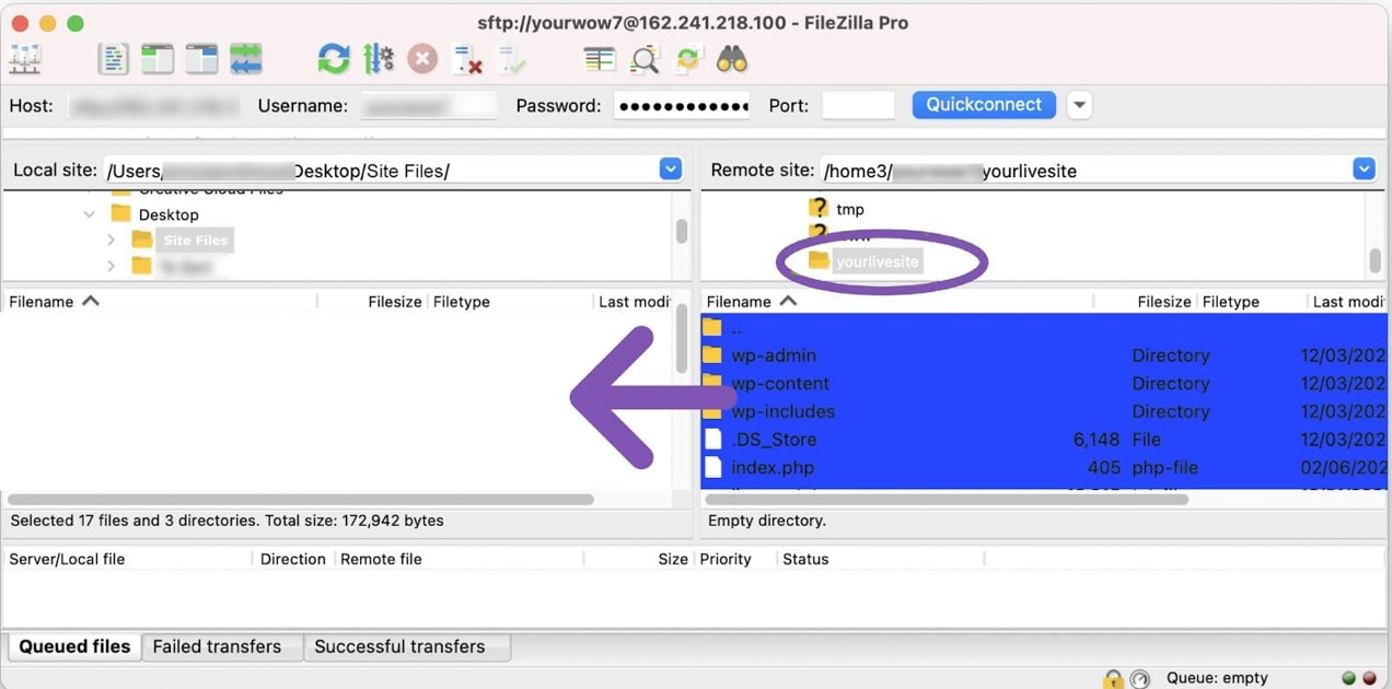 moving sites from the server to a local computer