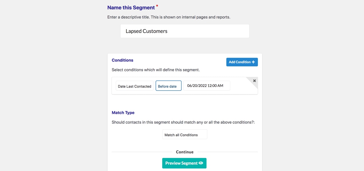 creating a segment in Jetpack CRM