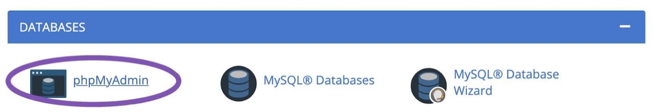 phpMyAdmin in cpanel