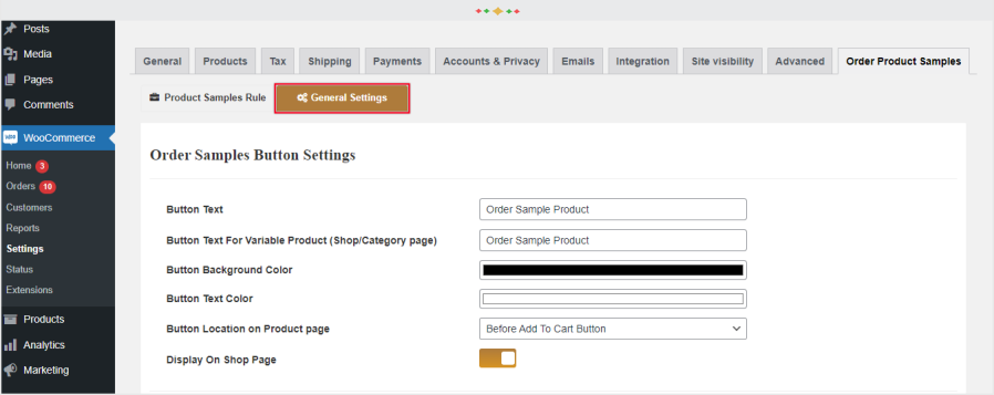 woocommerce order product samples plugin