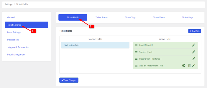 Ticket Fields