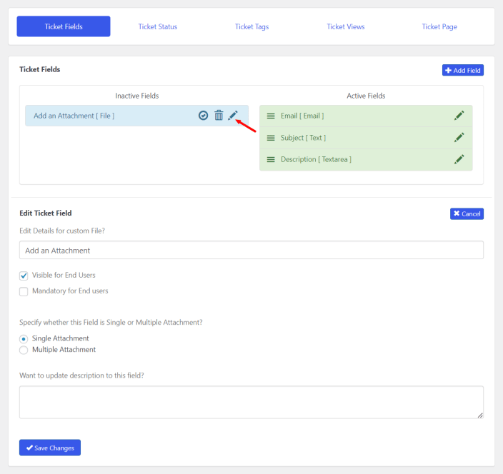 Ticket Fields