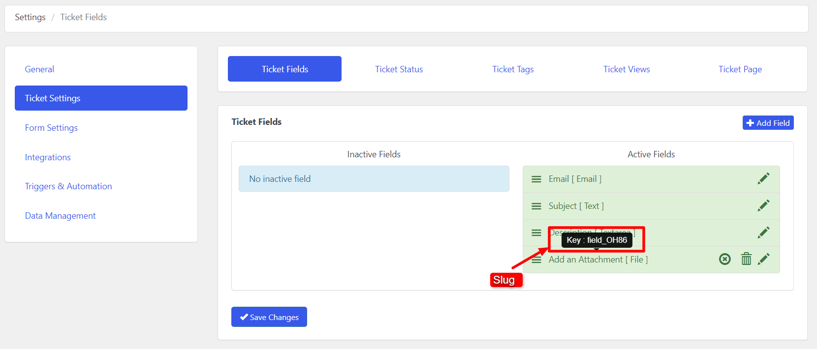 Showing details from additional fields on existing request tickets