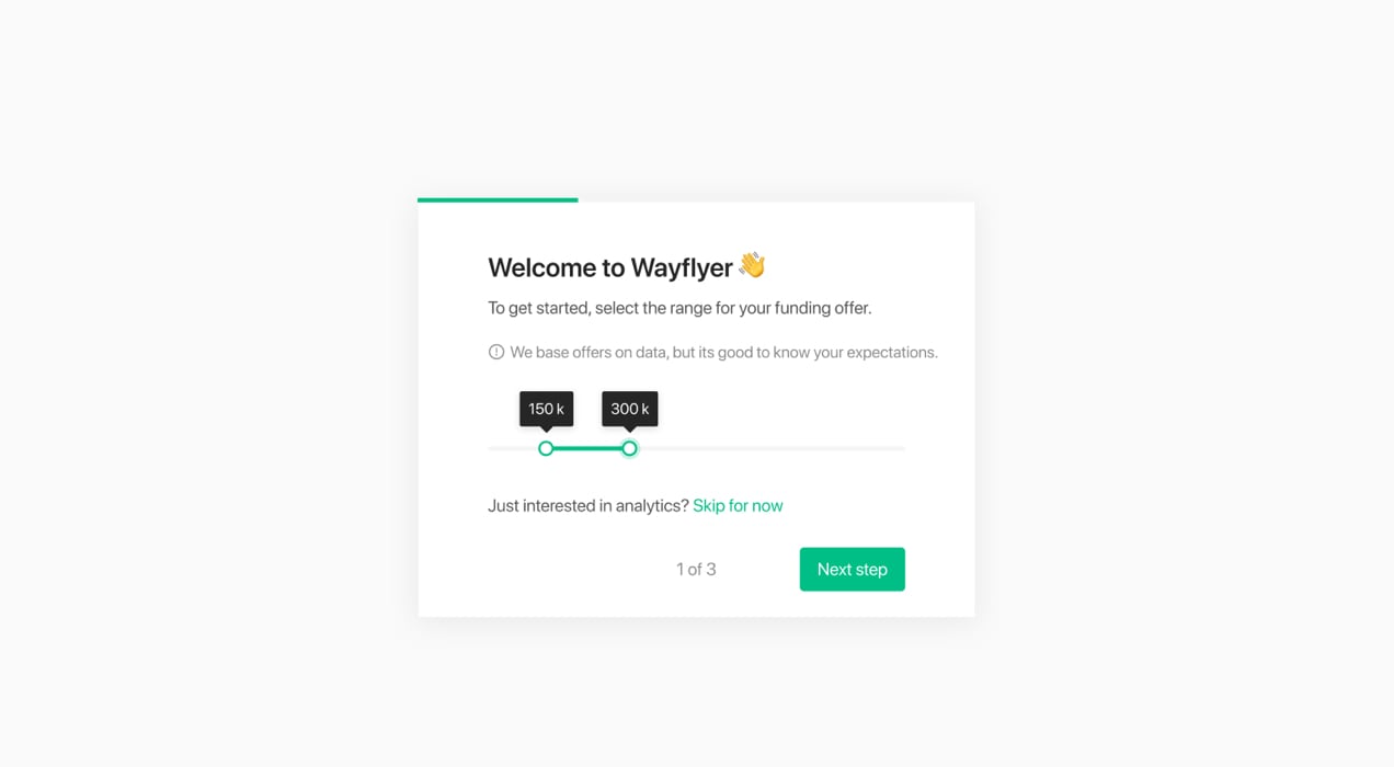 Wayflyer financing page