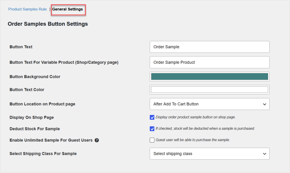 woocommerce order product samples plugin