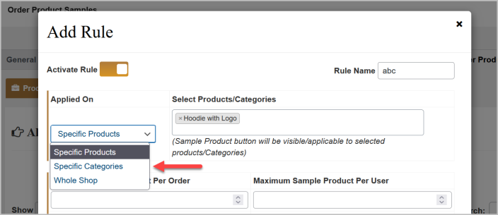 WooCommerce order product samples plugin