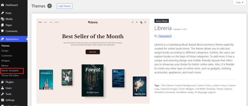 Accessing Starter Templates