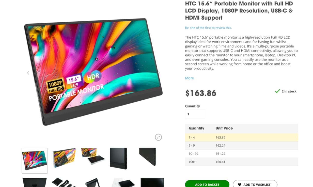 monitor product page
