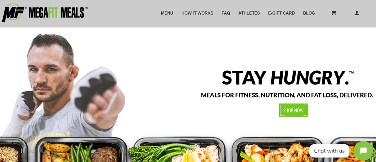 MegaFit Meals homepage design