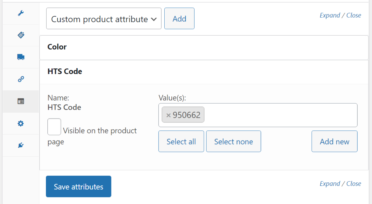 saving the new custom product attribute