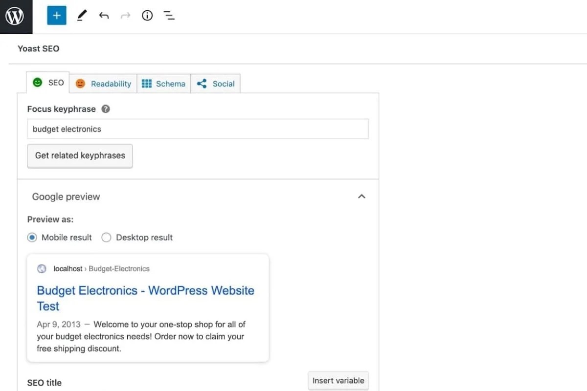 focus keyword of "budget electronics"