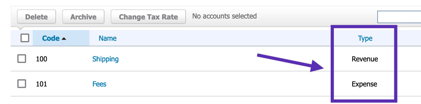 Make sure the account type in Xero matches the WooCommerce Xero settings