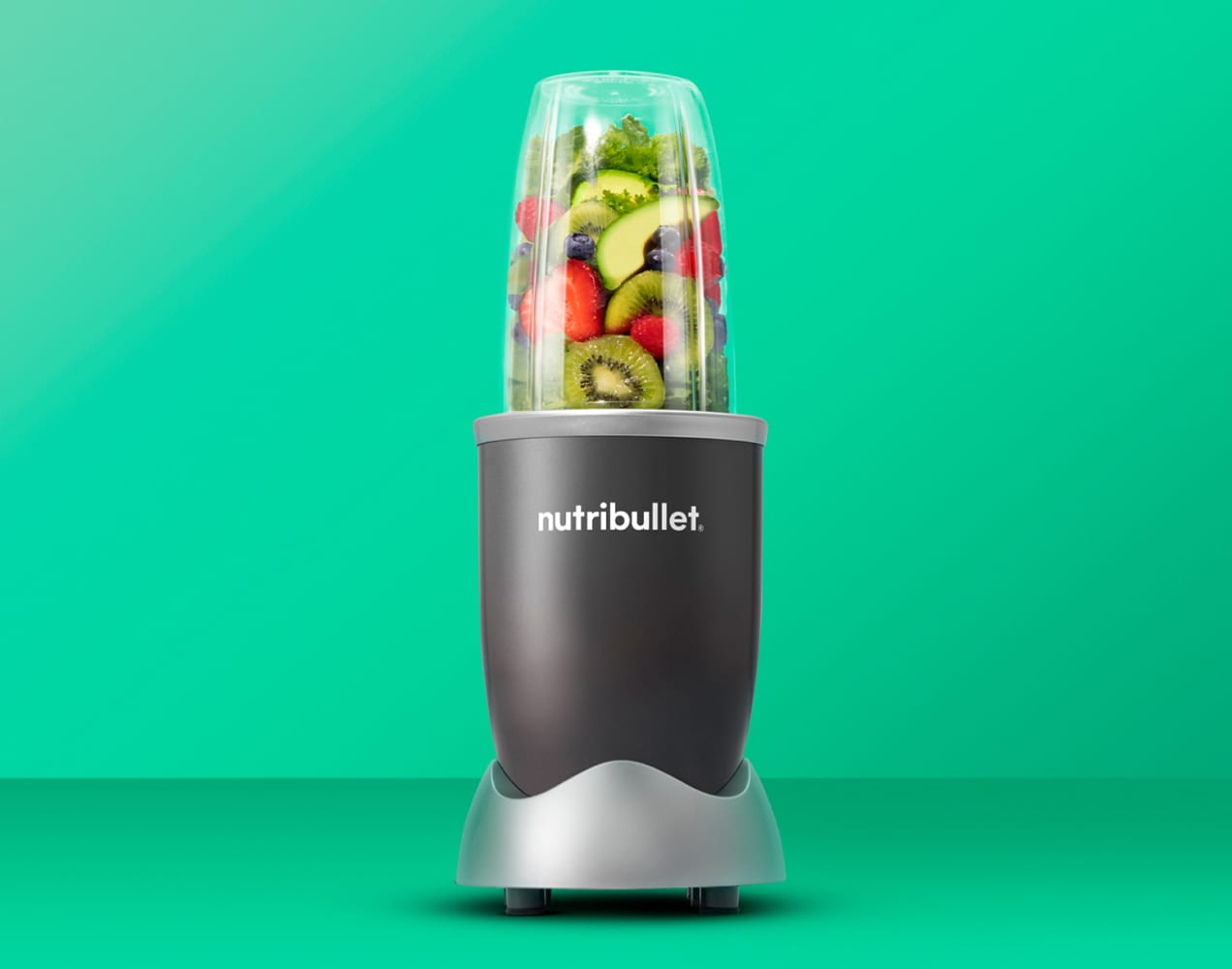 nutribullet on a green background