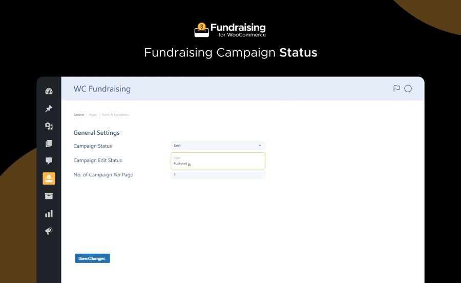 Fundraising Campaign Status Feature