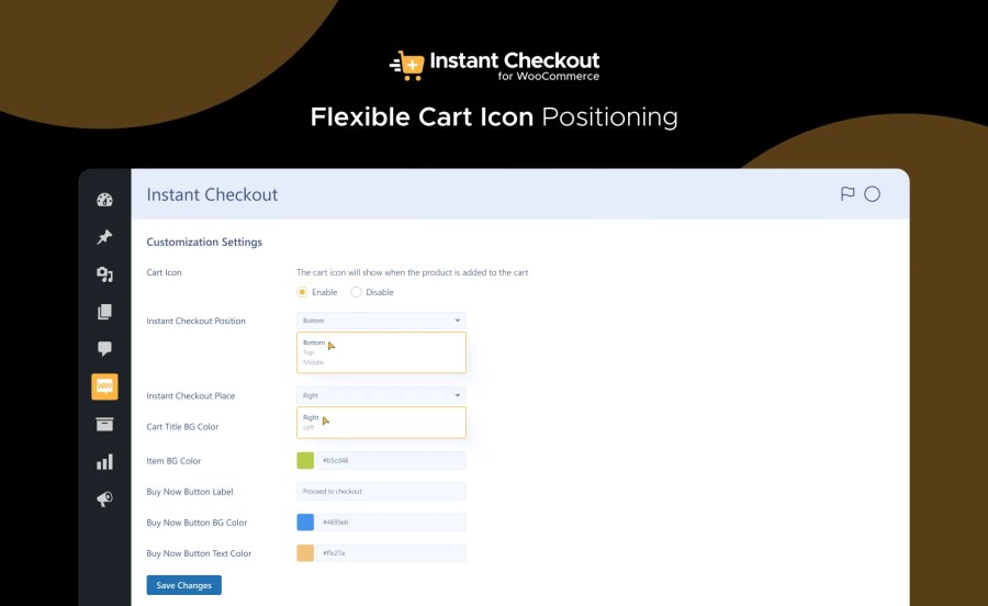 Flexible Instant Cart Sliding Layouts Feature