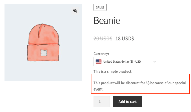 Discount rules and dynamic pricing shown on WooCommerce product page