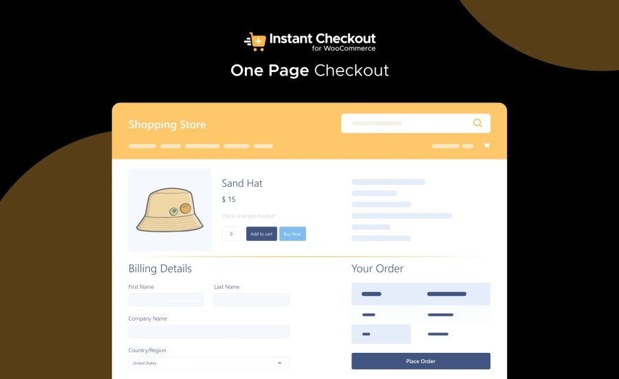 One Page Checkout Feature