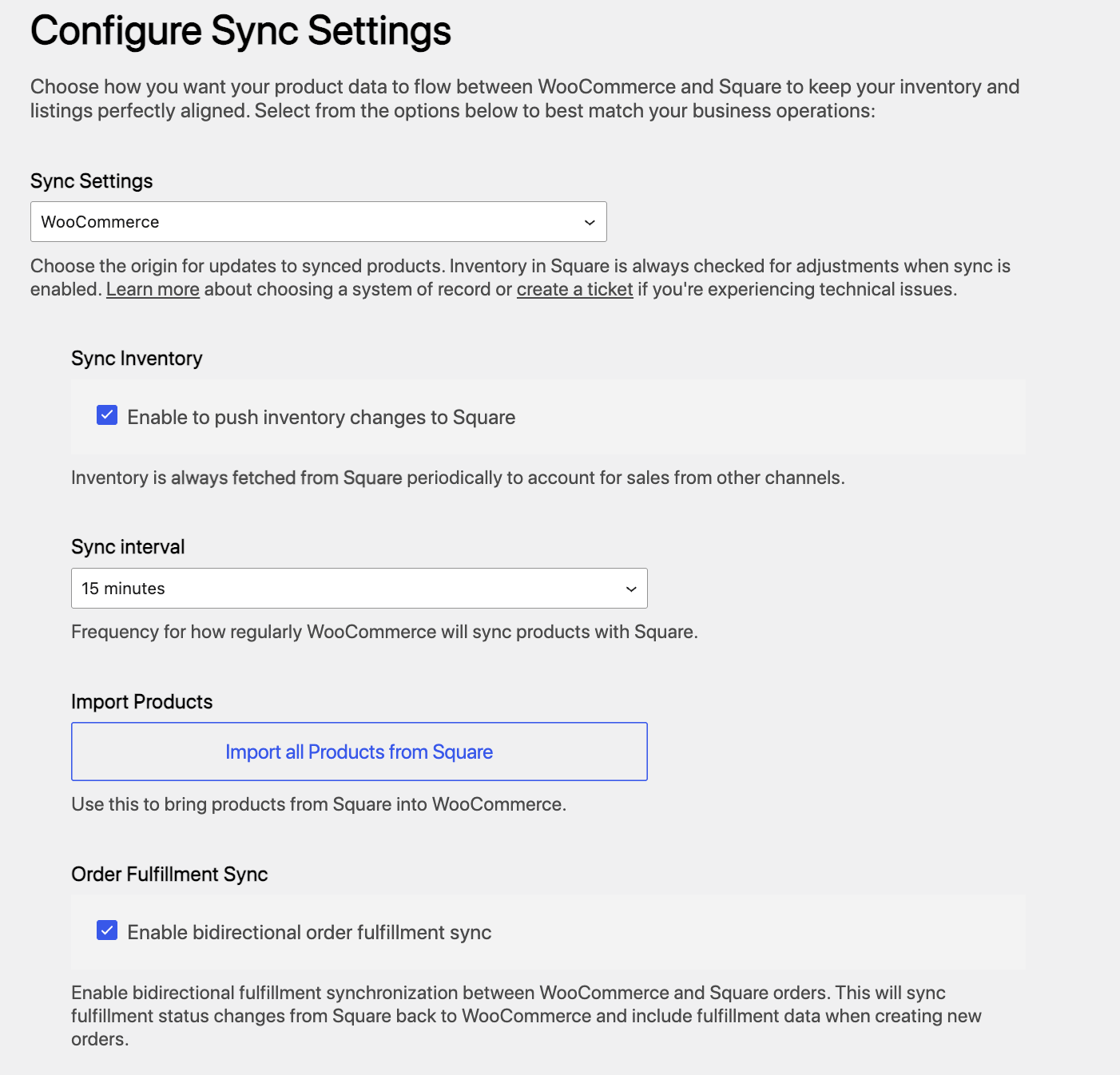 WooCommerce Square: Sync Settings Documentation - WooCommerce