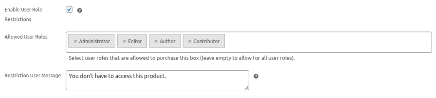 Display Product Boxes Based on User Roles