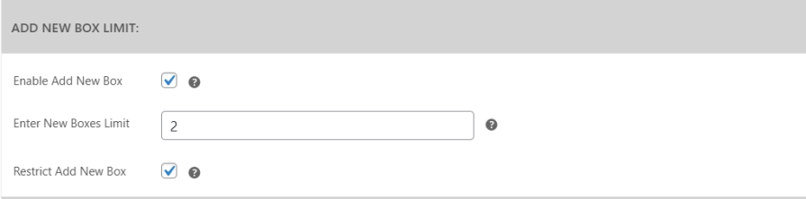 Limit the Quantity to Add New Boxes