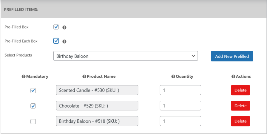 Pre-Fill Convenient Product Boxes WooCommerce