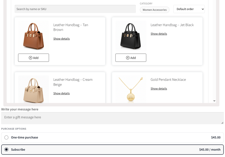 Sell Product Boxes as Subscriptions