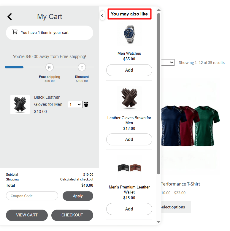 Suggest Products Inside the Side Cart