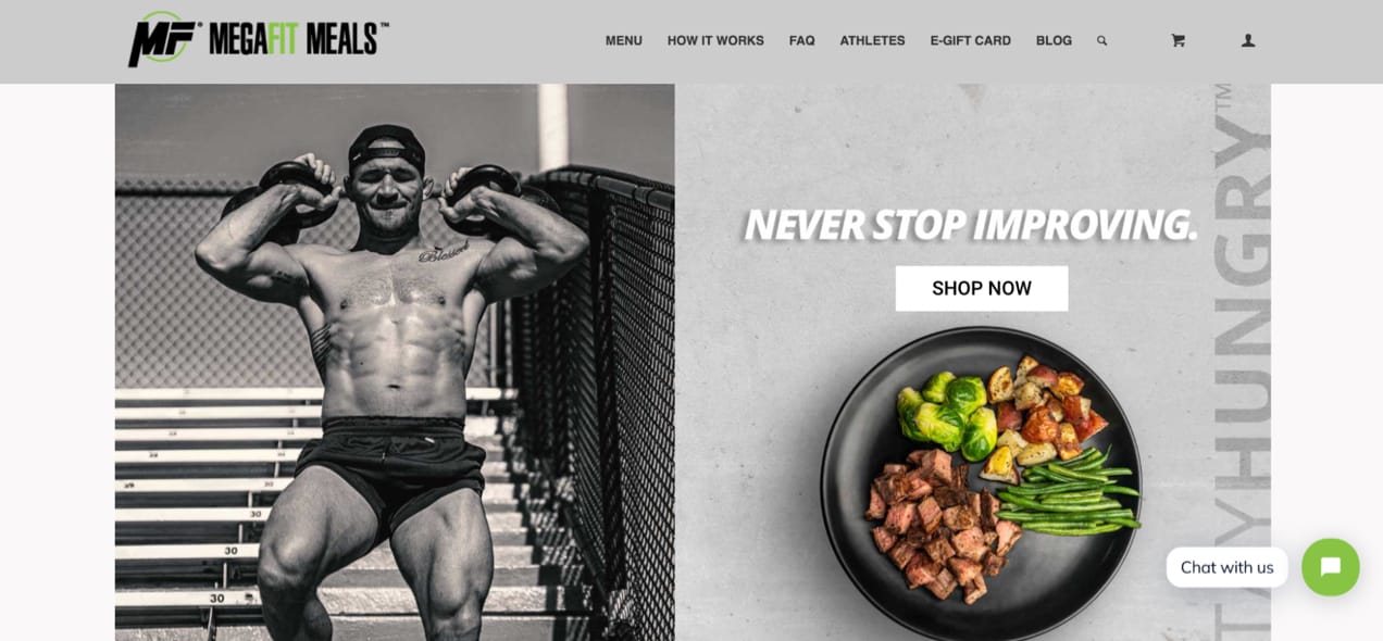 MegaFit Meals homepage