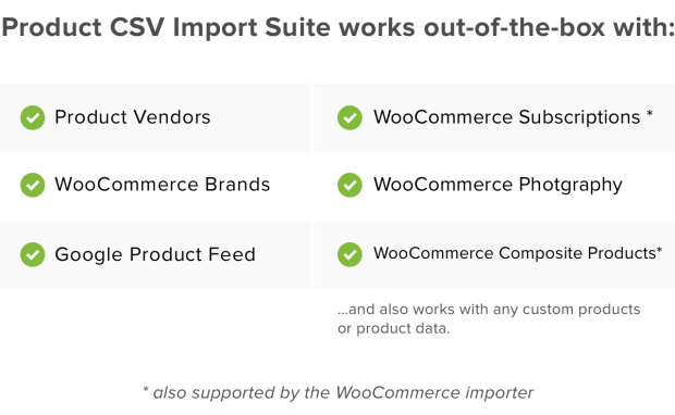Product CSV Import is compatible with many extensions