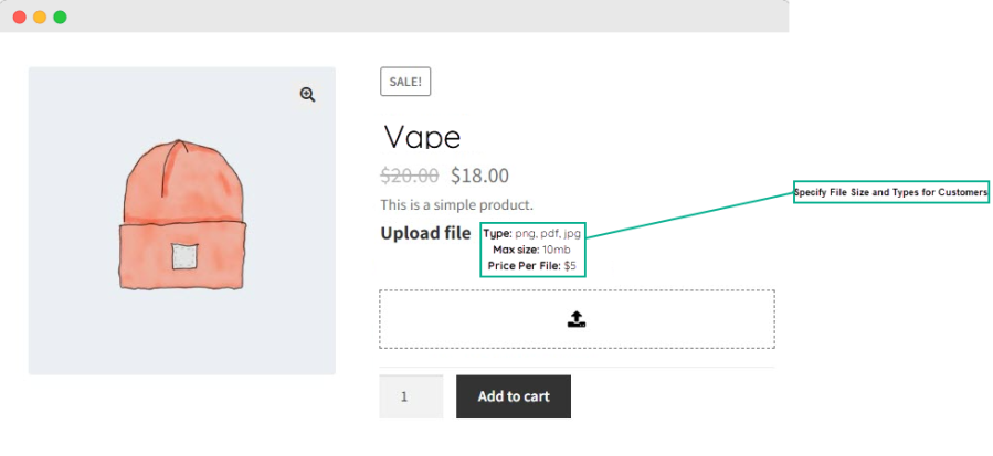 customer upload file for woocommerce