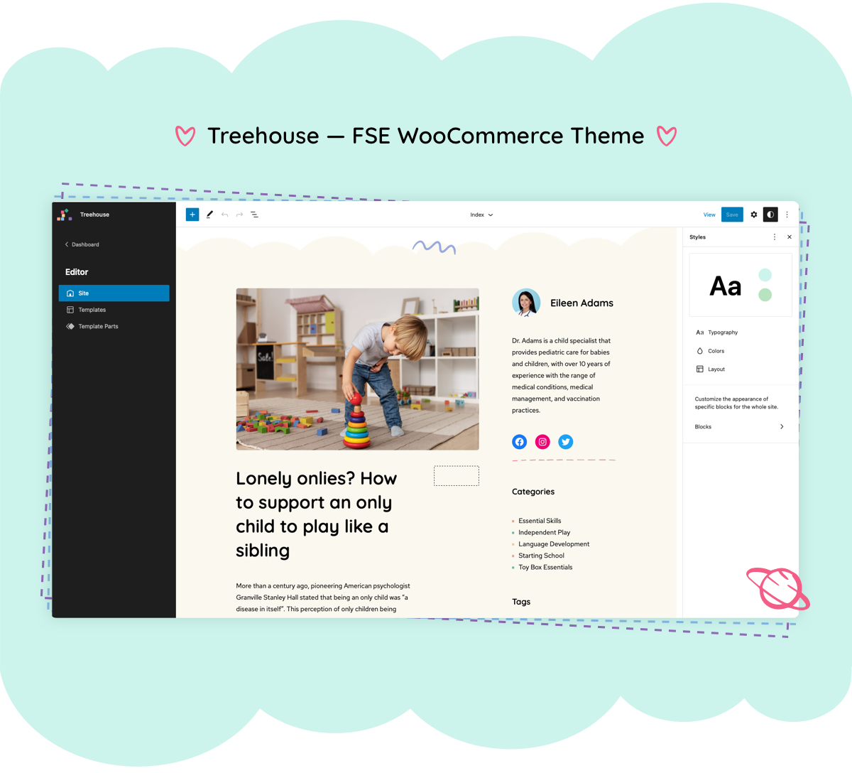 Treehouse Toys and Games - FSE WooCommerce Theme